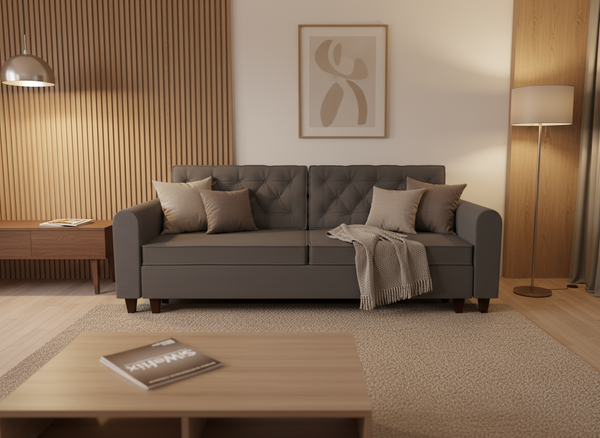 Canapea extensibila Florence, 3 locuri, la comanda, 100+ culori, cu picioare