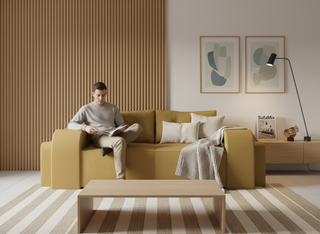 Canapea extensibila Jazmin, 3 locuri, la comanda, 100+ culori