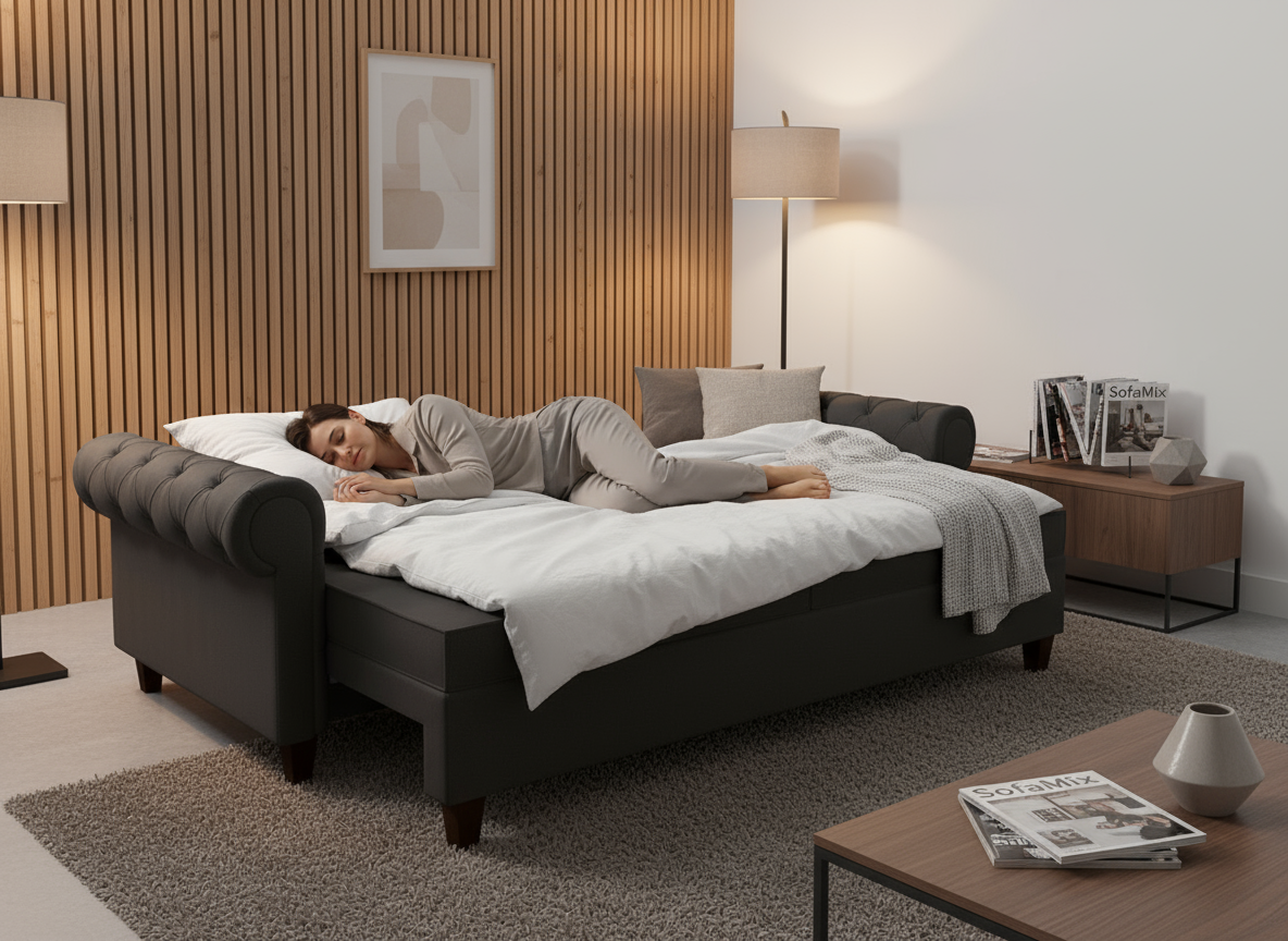 Canapea extensibila Jovie, 3 locuri, la comanda, 100+ culori, cu picioare