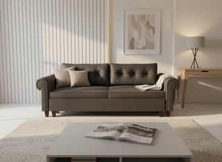 Canapea extensibila Jovie, 3 locuri, la comanda, 100+ culori, cu picioare