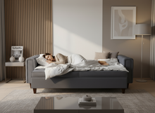 Canapea extensibila Lexi, 3 locuri, la comanda, 100+ culori, cu picioare - SofaMix.ro