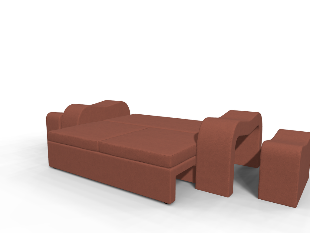 Canapea extensibila Lillie, 3 locuri, la comanda, 100+ culori, cu picioare