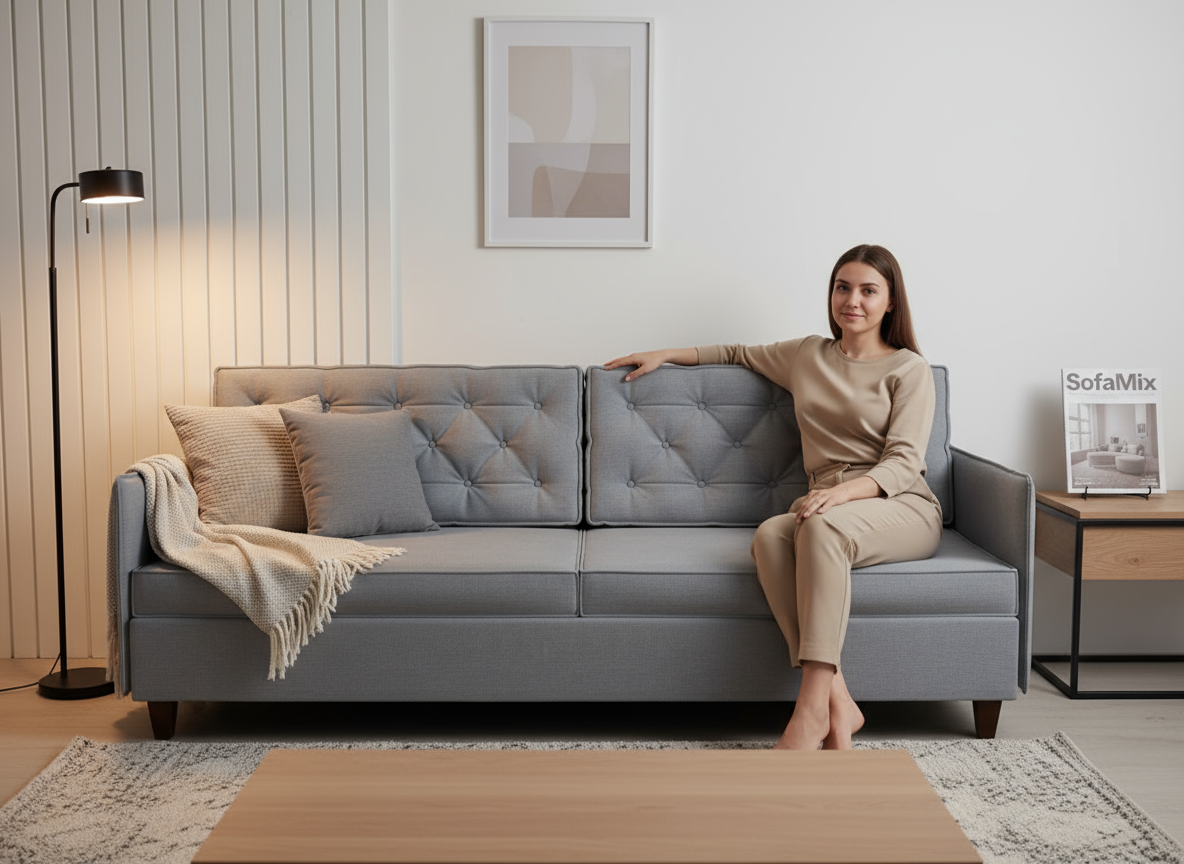 Canapea extensibila Londyn, 3 locuri, la comanda, 100+ culori, cu picioare