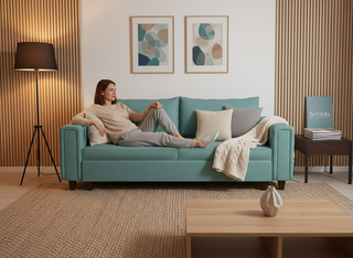 Canapea extensibila Maren, 3 locuri, la comanda, 100+ culori, cu picioare