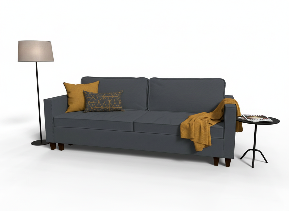 Canapea extensibila Margot, 3 locuri, la comanda, 100+ culori, cu picioare