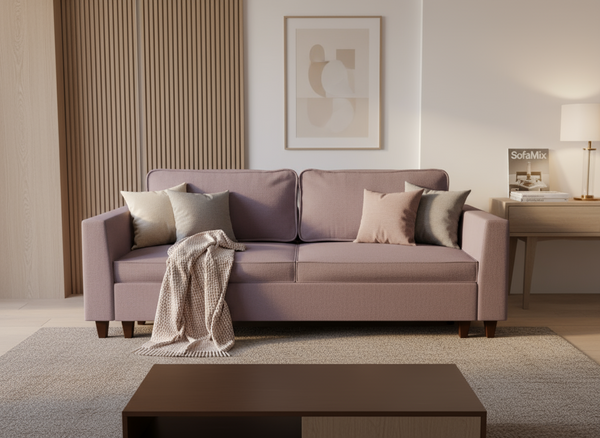 Canapea extensibila Renata, 3 locuri, la comanda, 100+ culori, cu picioare