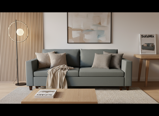 Canapea extensibila Skye, 3 locuri, la comanda, 100+ culori, cu picioare