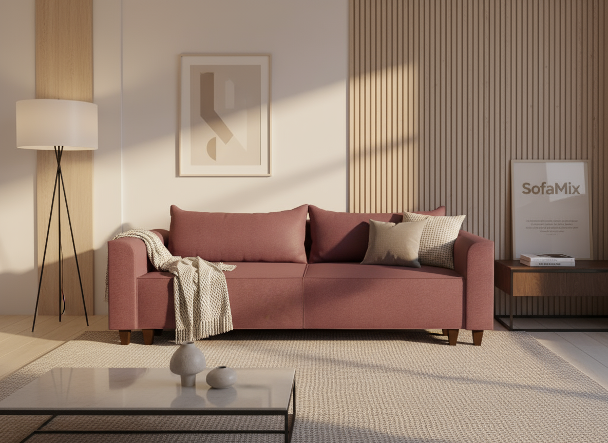 Canapea extensibila Taylor, 3 locuri, la comanda, 100+ culori, cu picioare