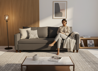 Canapea extensibila Valentina, 3 locuri, la comanda, 100+ culori, cu picioare