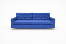 Canapea extensibila Alya, 3 locuri, lada depozitare, peste 100 culori disponibile, dimensiune pe comanda de la 210x95cm