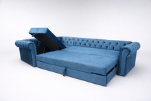Coltar extensibil Chesterfield Round, pe comanda, 100+ culori
