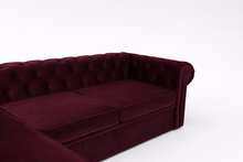 Coltar extensibil Chesterfield Round 1 cotiera, pe comanda, 100+ culori