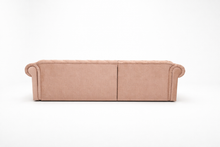 Coltar extensibil cu sezlong Chesterfield Round, pe comanda, 100+ culori