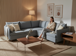 Coltar extensibil Adelaide park 3 fara insula, la comanda, 100+ culori, cu picioare