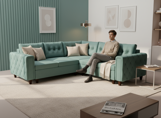 Coltar extensibil Ari colt park cu cotiera, la comanda, 100+ culori, cu picioare