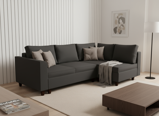 Coltar extensibil Azalea park 3 fara insula, la comanda, 100+ culori, cu picioare