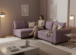 Coltar extensibil Gracelynn park 3 fara insula, la comanda, 100+ culori, cu picioare