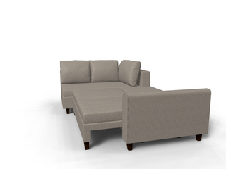 Coltar extensibil Itzel park 3 fara insula, la comanda, 100+ culori, cu picioare – 360°