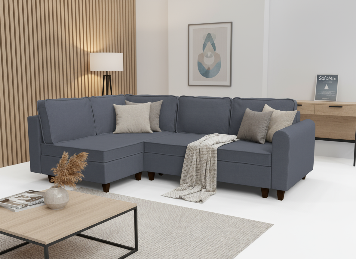 Coltar extensibil Katalina park 3 fara insula, la comanda, 100+ culori, cu picioare