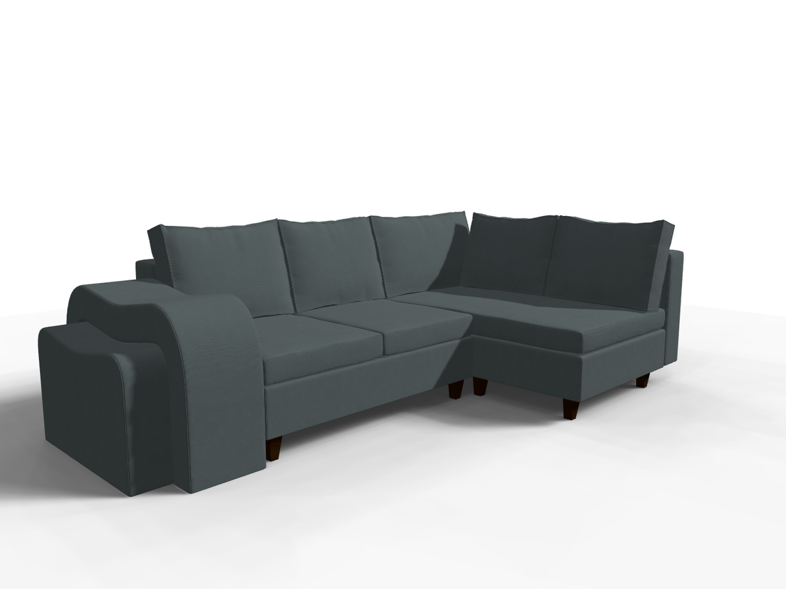 Coltar extensibil Melina park 3 fara insula, la comanda, 100+ culori, cu picioare