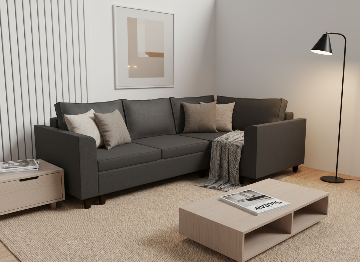 Coltar extensibil Nina colt park cu cotiera, la comanda, 100+ culori, cu picioare - SofaMix.ro