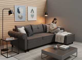 Coltar extensibil Oaklyn park 2, la comanda, 100+ culori, cu picioare