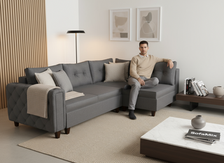 Coltar extensibil Reyna park 3 fara insula, la comanda, 100+ culori, cu picioare