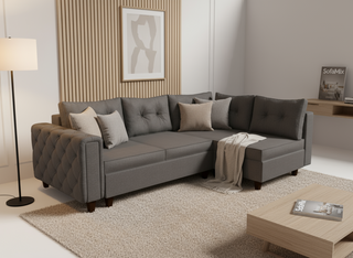 Coltar extensibil Reyna park 3 fara insula, la comanda, 100+ culori, cu picioare