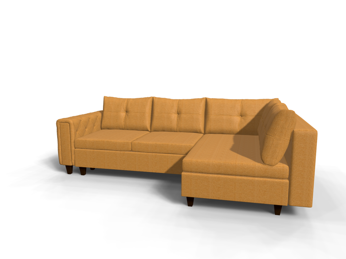 Coltar extensibil Stephanie park 3 fara insula, la comanda, 100+ culori, cu picioare