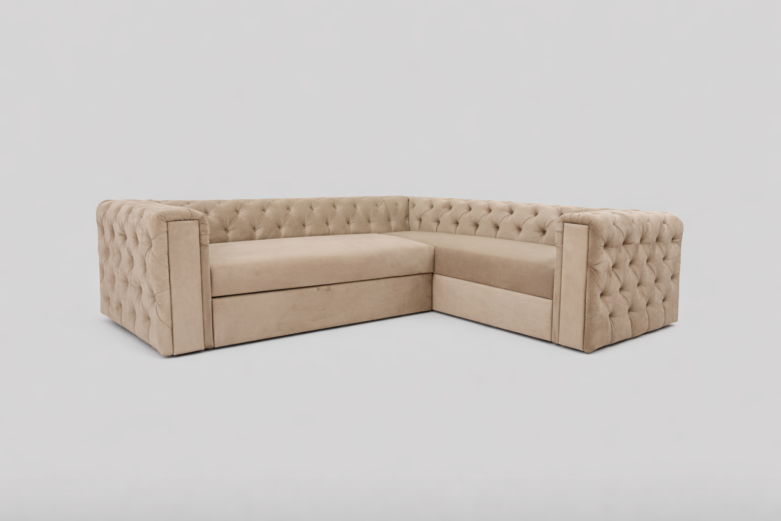 Coltar Extensibil Chesterfield Studio, dimensiune pe comanda, peste 100 culori disponibile