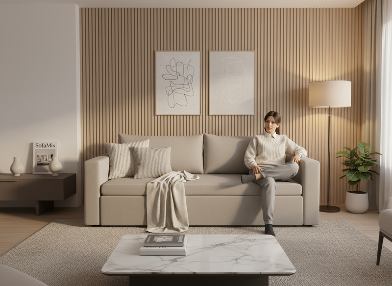 Canapea extensibila Marburg, 3 locuri, lada depozitare, peste 100 culori disponibile, dimensiune pe comanda de la 210x95cm