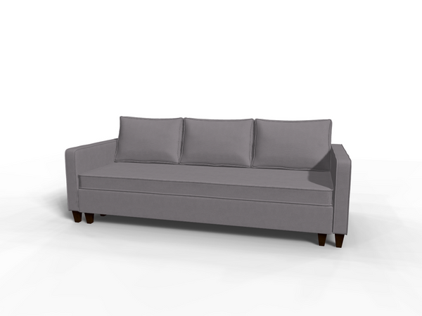 Canapea extensibila Claire, 3 locuri, lada depozitare, peste 100 culori disponibile, dimensiune pe comanda de la 210x95cm