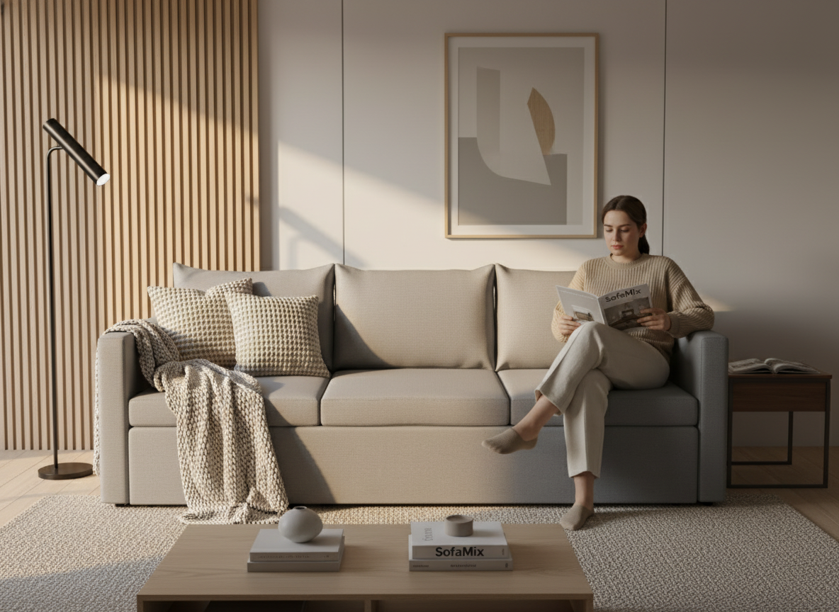 Canapea extensibila Lima, 3 locuri, lada depozitare, peste 100 culori disponibile, dimensiune pe comanda de la 210x95cm