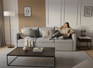 Canapea extensibila Lima, 3 locuri, lada depozitare, peste 100 culori disponibile, dimensiune pe comanda de la 210x95cm